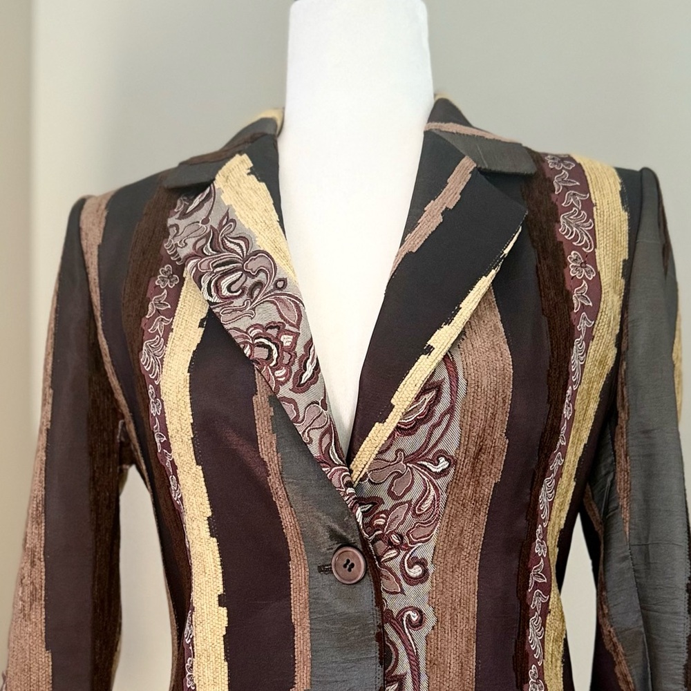 Striped Compilation One Button Blazer - 38 - Picture 2 of 14